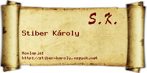 Stiber Károly névjegykártya